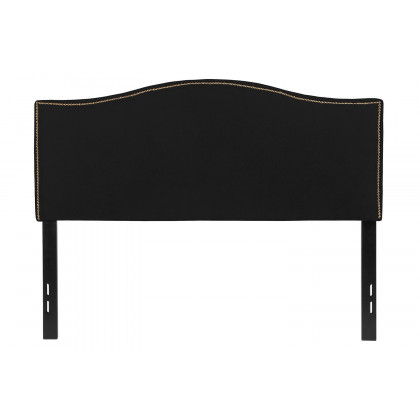 BLNK Lexington Fabric Upholstered Headboard with Accent Nail Trim - Black, Full Size