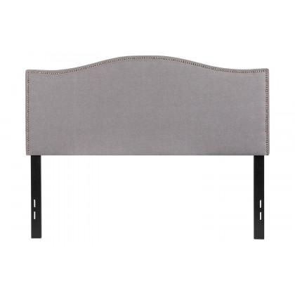 BLNK Lexington Fabric Upholstered Headboard with Accent Nail Trim - Light Gray, Full Size