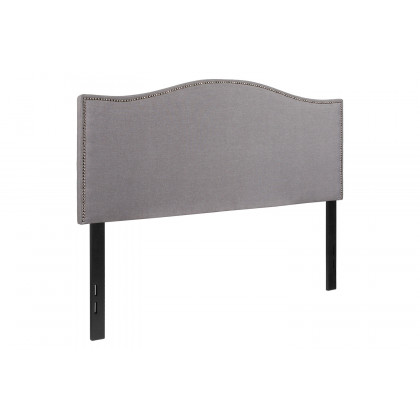 BLNK Lexington Fabric Upholstered Headboard with Accent Nail Trim - Light Gray, Full Size
