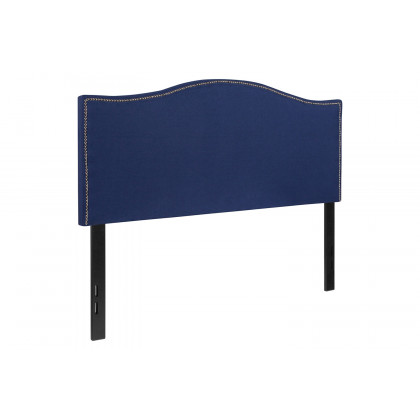 BLNK Lexington Fabric Upholstered Headboard with Accent Nail Trim - Navy, Full Size