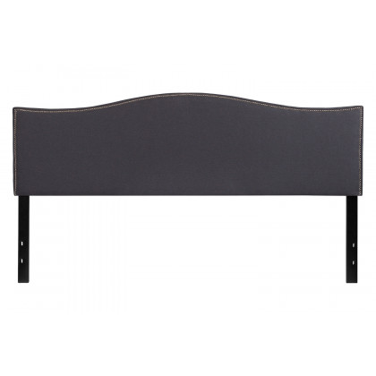 BLNK Lexington Fabric Upholstered Headboard with Accent Nail Trim - Dark Gray, King Size