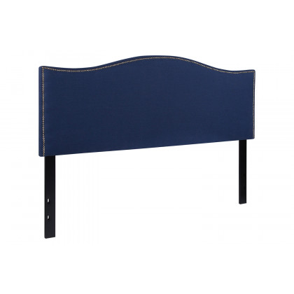 BLNK Lexington Fabric Upholstered Headboard with Accent Nail Trim - Navy, Queen Size