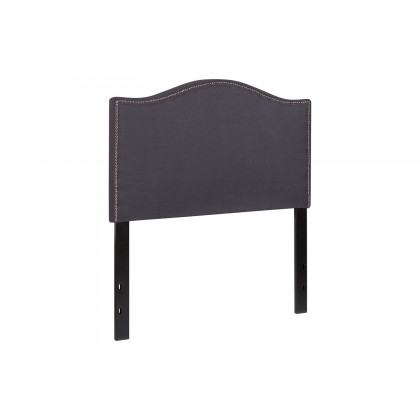 BLNK Lexington Fabric Upholstered Headboard with Accent Nail Trim - Dark Gray, Twin Size