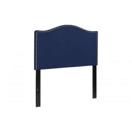 BLNK Lexington Fabric Upholstered Headboard with Accent Nail Trim - Navy, Twin Size