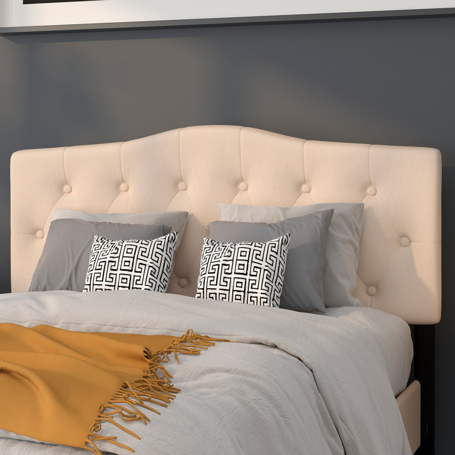 BLNK Cambridge Fabric Tufted Upholstered Headboard - Beige, Full Size