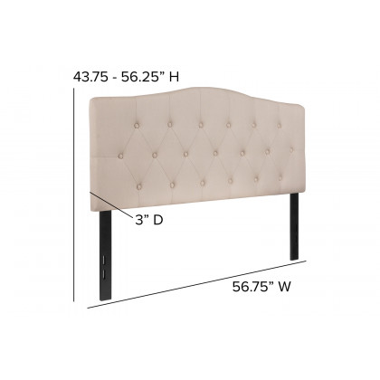 BLNK Cambridge Fabric Tufted Upholstered Headboard - Beige, Full Size