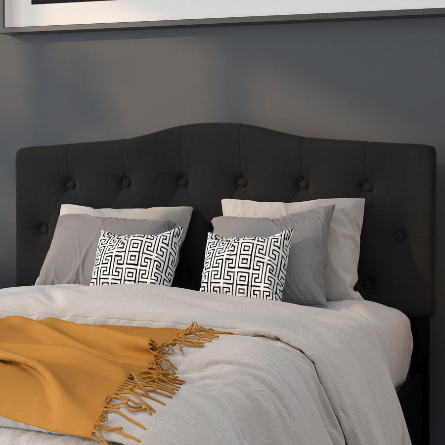 BLNK Cambridge Fabric Tufted Upholstered Headboard - Black, Full Size