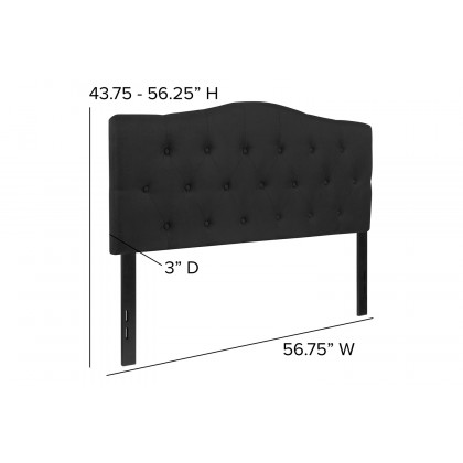 BLNK Cambridge Fabric Tufted Upholstered Headboard - Black, Full Size
