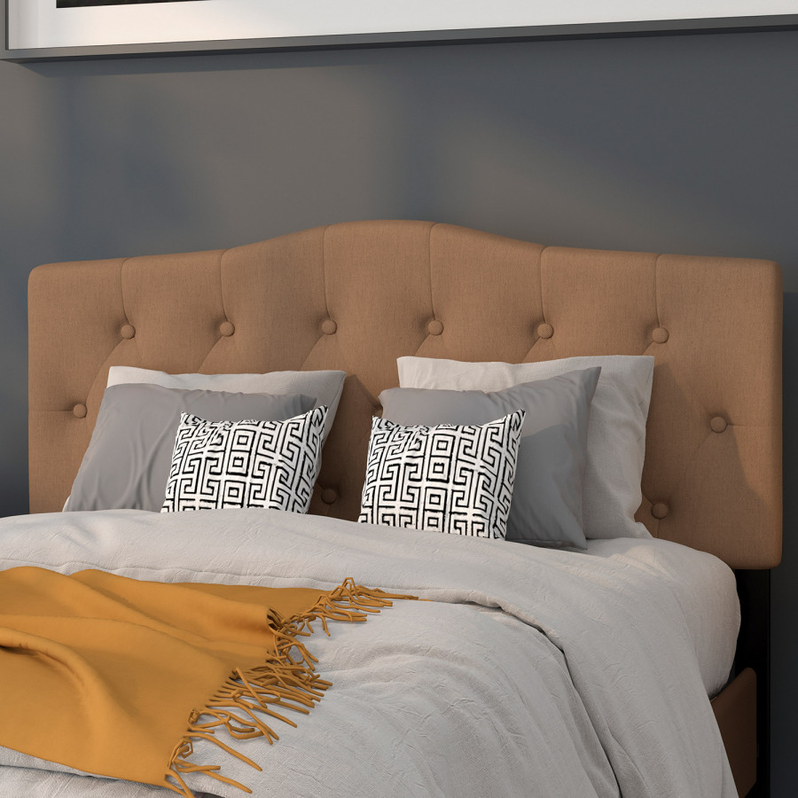 BLNK Cambridge Fabric Tufted Upholstered Headboard - Dark Brown, Full Size