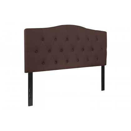 BLNK Cambridge Fabric Tufted Upholstered Headboard - Dark Brown, Full Size