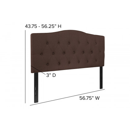 BLNK Cambridge Fabric Tufted Upholstered Headboard - Dark Brown, Full Size