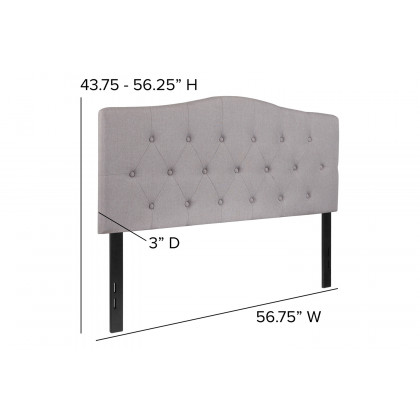 BLNK Cambridge Fabric Tufted Upholstered Headboard - Light Gray, Full Size