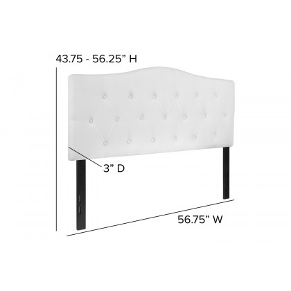 BLNK Cambridge Fabric Tufted Upholstered Headboard - White, Full Size