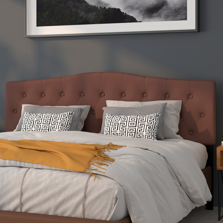 BLNK Cambridge Fabric Tufted Upholstered Headboard - Camel, King Size