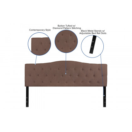 BLNK Cambridge Fabric Tufted Upholstered Headboard - Camel, King Size