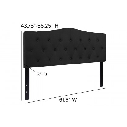 BLNK Cambridge Fabric Tufted Upholstered Headboard - Black, Queen Size