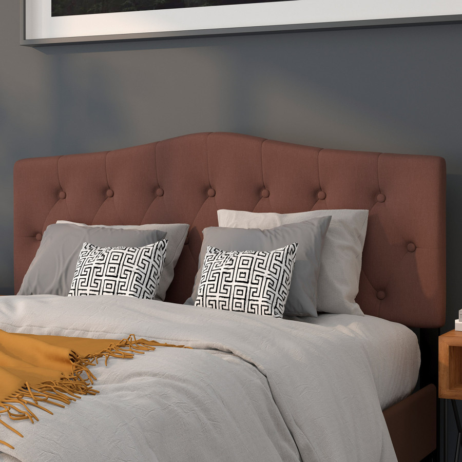 BLNK Cambridge Fabric Tufted Upholstered Headboard - Camel, Queen Size