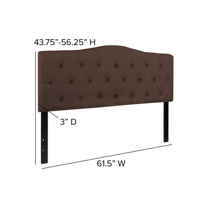 BLNK Cambridge Fabric Tufted Upholstered Headboard - Dark Brown, Queen Size