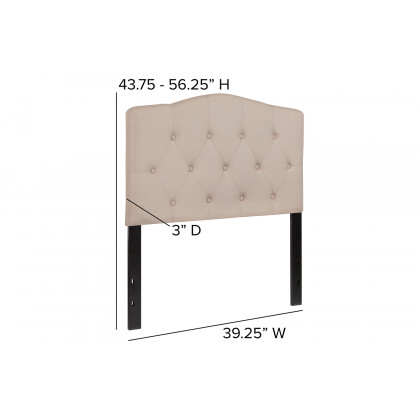 BLNK Cambridge Fabric Tufted Upholstered Headboard - Beige, Twin Size