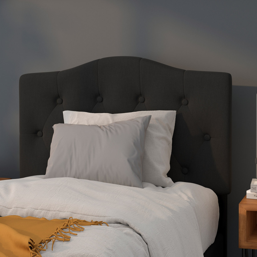 BLNK Cambridge Fabric Tufted Upholstered Headboard - Black, Twin Size