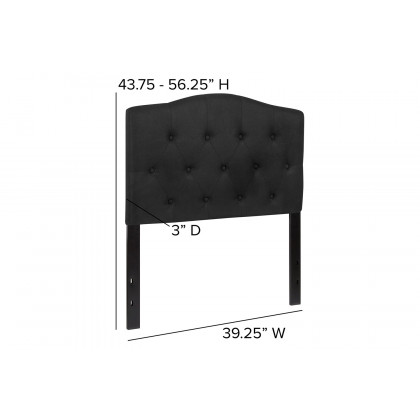 BLNK Cambridge Fabric Tufted Upholstered Headboard - Black, Twin Size