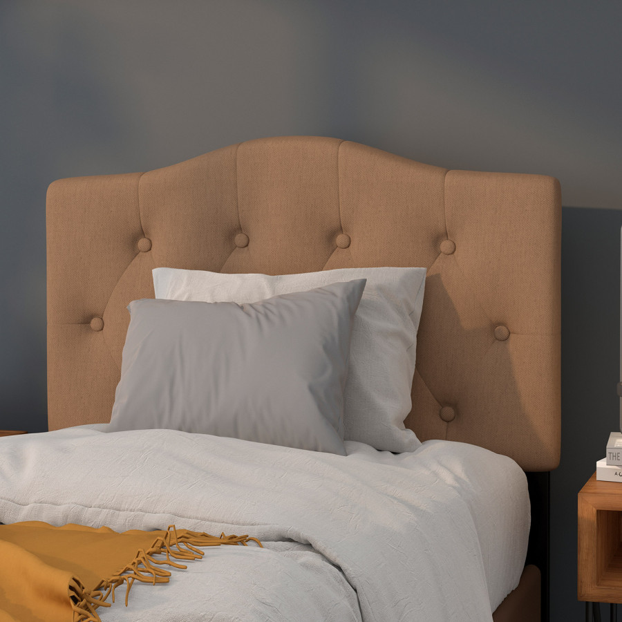 BLNK Cambridge Fabric Tufted Upholstered Headboard - Dark Brown, Twin Size