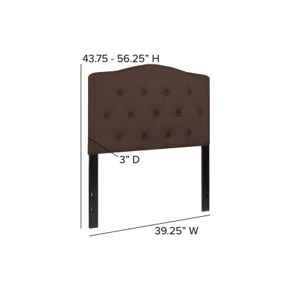 BLNK Cambridge Fabric Tufted Upholstered Headboard - Dark Brown, Twin Size