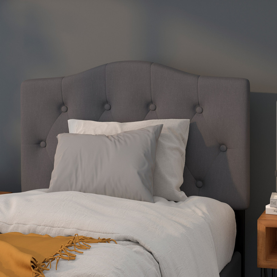 BLNK Cambridge Fabric Tufted Upholstered Headboard - Dark Gray, Twin Size