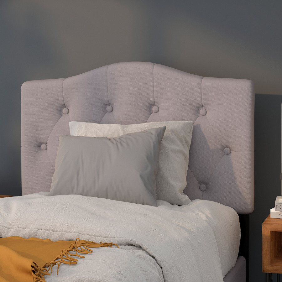 BLNK Cambridge Fabric Tufted Upholstered Headboard - Light Gray, Twin Size