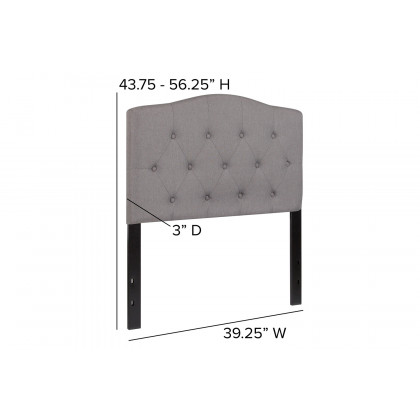BLNK Cambridge Fabric Tufted Upholstered Headboard - Light Gray, Twin Size