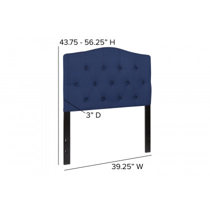 BLNK Cambridge Fabric Tufted Upholstered Headboard - Navy, Twin Size