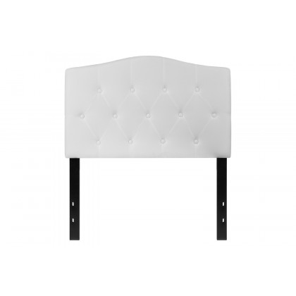 BLNK Cambridge Fabric Tufted Upholstered Headboard - White, Twin Size
