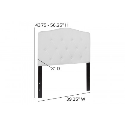 BLNK Cambridge Fabric Tufted Upholstered Headboard - White, Twin Size