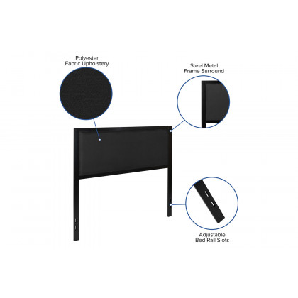 BLNK Melbourne Fabric Upholstered Headboard - Black, Full Size
