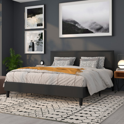 BLNK Melbourne Fabric Upholstered Headboard - Black, King Size