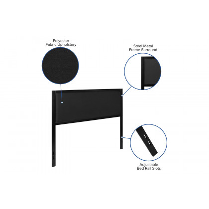 BLNK Melbourne Fabric Upholstered Headboard - Black, Queen Size
