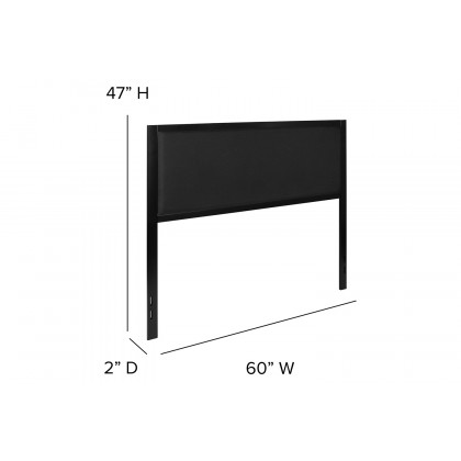 BLNK Melbourne Fabric Upholstered Headboard - Black, Queen Size
