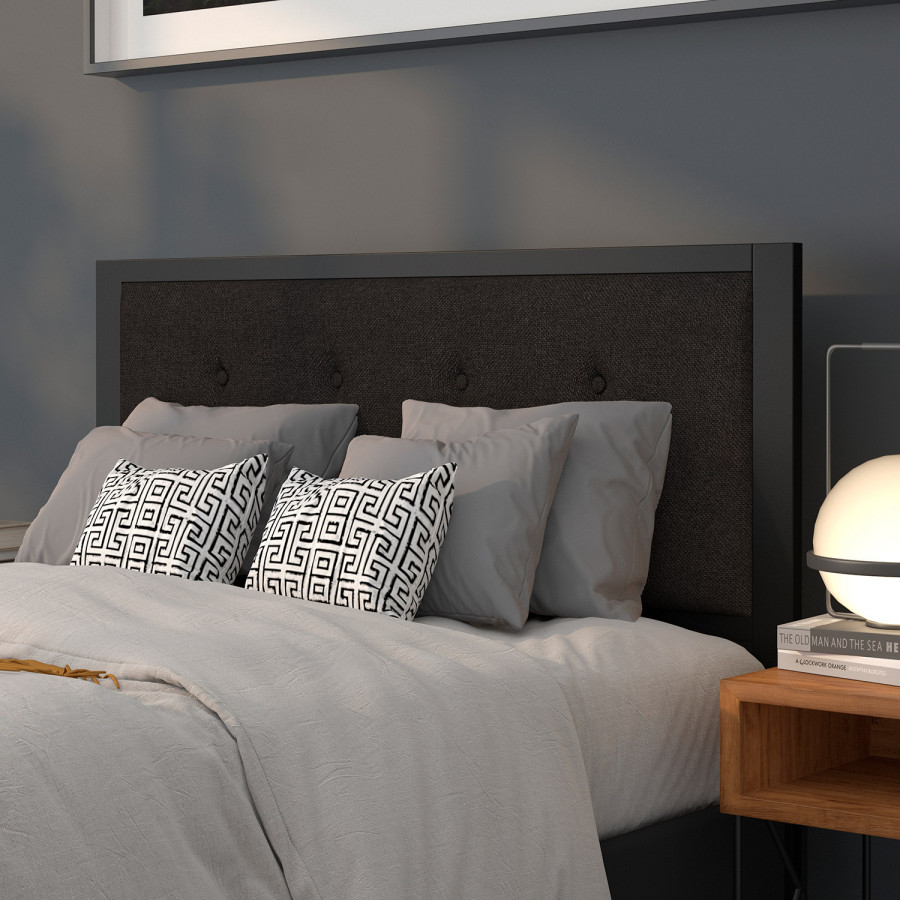 BLNK Bristol Fabric Tufted Upholstered Headboard - Black, Full Size