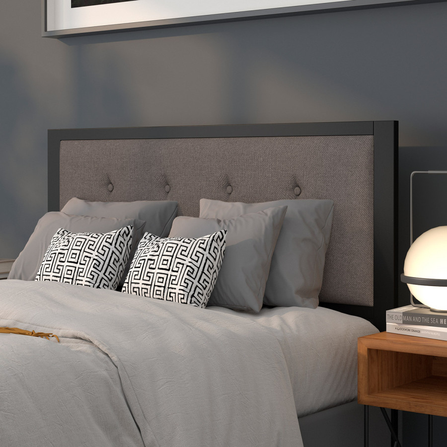 BLNK Bristol Fabric Tufted Upholstered Headboard - Dark Gray, Full Size
