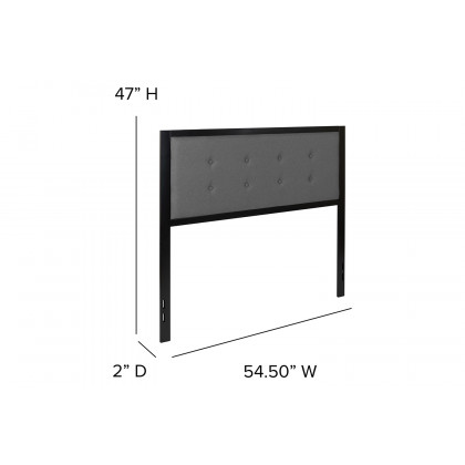 BLNK Bristol Fabric Tufted Upholstered Headboard - Dark Gray, Full Size