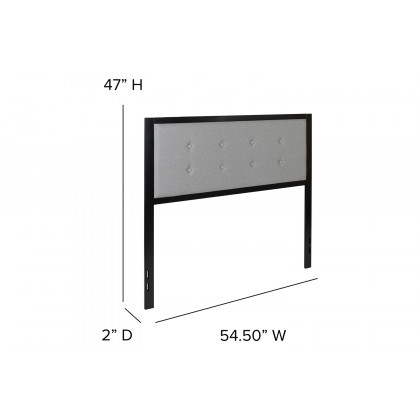 BLNK Bristol Fabric Tufted Upholstered Headboard - Light Gray, Full Size