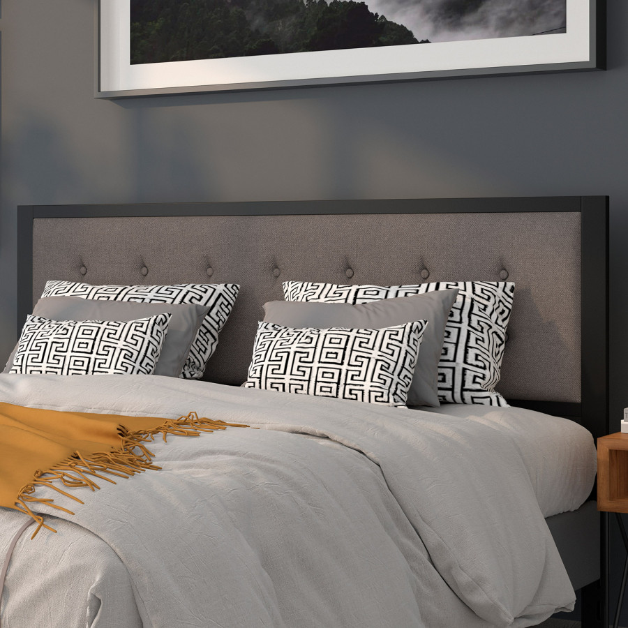 BLNK Bristol Fabric Tufted Upholstered Headboard - Dark Gray, King Size