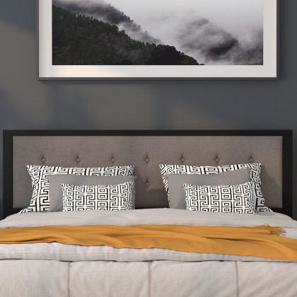 BLNK Bristol Fabric Tufted Upholstered Headboard - Dark Gray, King Size