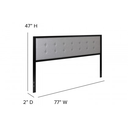BLNK Bristol Fabric Tufted Upholstered Headboard - Light Gray, King Size