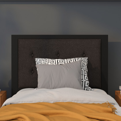 BLNK Bristol Fabric Tufted Upholstered Headboard - Black, Twin Size