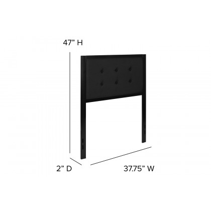 BLNK Bristol Fabric Tufted Upholstered Headboard - Black, Twin Size