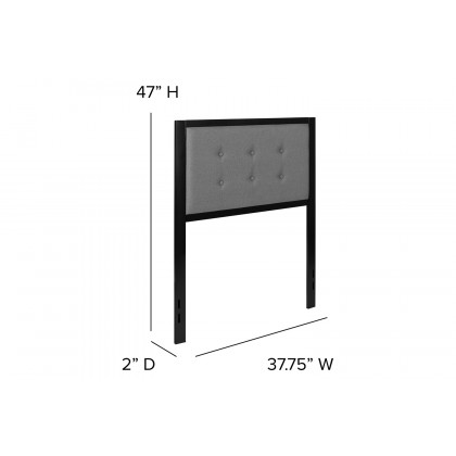 BLNK Bristol Fabric Tufted Upholstered Headboard - Dark Gray, Twin Size