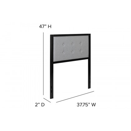 BLNK Bristol Fabric Tufted Upholstered Headboard - Light Gray, Twin Size