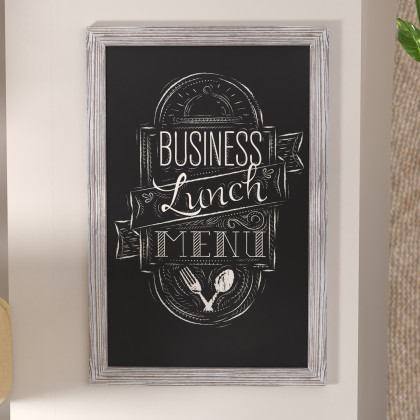 BLNK - Canterbury Whitewashed Wall Mount Magnetic Chalkboard Sign with Eraser