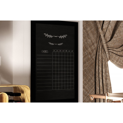 BLNK Canterbury Wall Mount Magnetic Chalkboard Sign with Eraser - Black, 24"W x 36"H